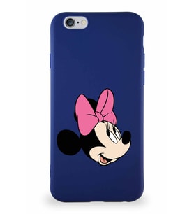 Apple iPhone 6 Soft Premier Kapak Minnie Mouse-A Tasarımlı Silikon Kılıf - Lacivert (Şeffaf)