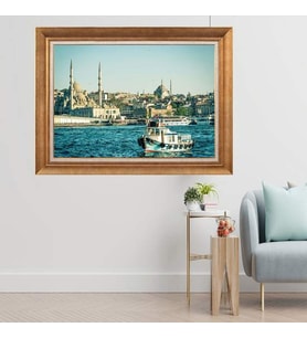 Altın Varaklı  Çerçeveli Paspartulu Tablo uu1513 (Gold)