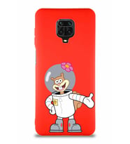 Xiaomi Redmi Note 9S Soft Premier Kapak Sandy Tasarımlı Silikon Kılıf - Kırmızı (Şeffaf)