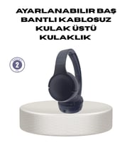 Bluetooth 5.0 Siyah Kablosuz Kulaklık 18 Saat Batarya Katlanabilir Tasarım