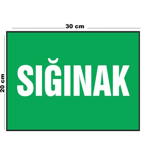 Metal Sığınak 20cm x 30cm A4 Büyüklüğünde Uyarı Levhası Yönlendirme Tabelası