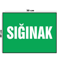Metal Sığınak 20cm x 30cm A4 Büyüklüğünde Uyarı Levhası Yönlendirme Tabelası