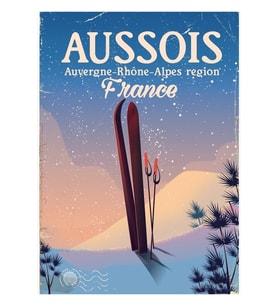 Aussois Auvergne-rhône-alpes Fransa Kayak Posteri Tablo Ahşap Poster Dekoratif