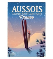 Aussois Auvergne-rhône-alpes Fransa Kayak Posteri Tablo Ahşap Poster Dekoratif