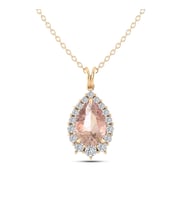 Morganite Pırlanta Kolye (Altın-Beyaz)
