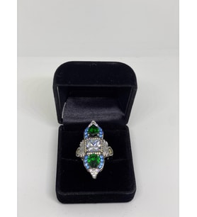 Otantik Zircon Taşlı Gümüş Yüzük 925 Ayar Gümüş Sertifikalı