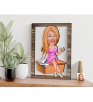 BK Gift Kişiye Özel Kadın Patron Karikatürlü 3D Ahşap Tablo, Sevgiliye Hediye, Arkadaşa Hediye, Yıl Dönümü Hediyesi, Doğum Günü Hediyesi-7