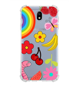 PrintiFy Samsung Galaxy J7 Pro Uyumlu Water Color 5 Baskılı Şeffaf Köşe Korumalı Antişok Kılıf