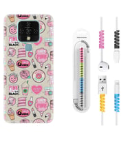Tecno Camon 16 18P Pova 3 Pova Neo Kılıf Kablo Koruma Spiral Silikon Donut Flamingo 1415