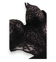 Fantezi Martı Desenli Siyah Destekli Slip Siyah Bodysuit