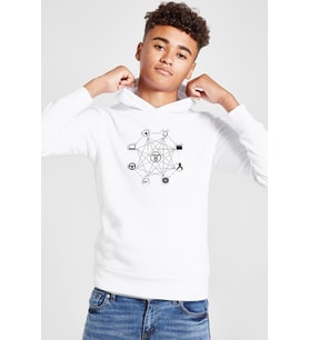 Sense8 Sensates Cluster Beyaz Çocuk 3ip Kapşonlu Sweatshirt