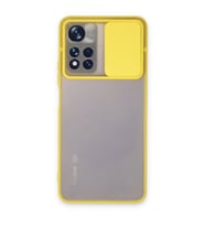 Xiaomi Redmi Note 11t Kılıf Palm Buzlu Kamera Sürgülü Silikon - Sarı