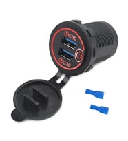 Araç/tekne/motosiklet için (Quick) Açma kapama anahtarlı Hızlı Şarj (Kırmızı)