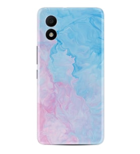 TCL 303 Kılıf Resimli Desenli Baskılı Silikon Pink Blue Abstract 1385