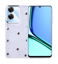 Coverzone Realme Note 60 ile uyumlu K?l?f Airbag K�?eli 2mm Kamera �?k?nt? Korumal? Simli ?effaf Bask?l? Z-Kutup Kapak Y?ld?z