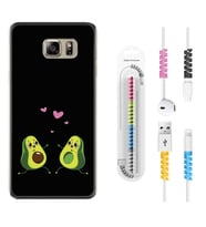 Samsung S7 Edge S20 Fe Plus Ultra S21 S22 Kılıf Kablo Koruma Spiral Silikon Aşık Avokadolar 1642