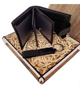 Cüzdan Anahtarlık Ahşap Kutulu Set