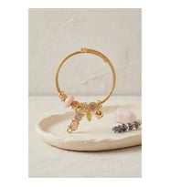 Mey İthalat® Pembe Kedi Model Gold Renk Charmlı Bileklik