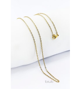 316L Paslanmaz Çelik Zincir Gold Renkli 60cm, Yedek İnce Zincir
