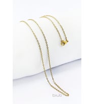316L Paslanmaz Çelik Zincir Gold Renkli 60cm, Yedek İnce Zincir