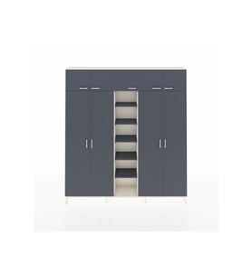 Arges Gardrop 12 Raflı 9 Kapaklı 2 Askılı 220x30x243 Aytaşı-Antrasit