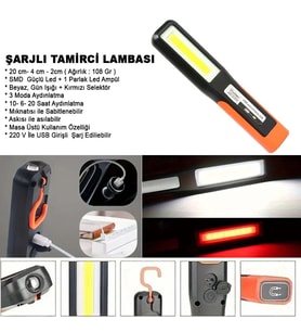 Northcity Şarjlı Tamirci Lambası WT-297 - 750 Lümen LED Çalışma Lambası