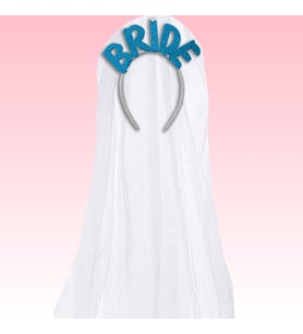 Bride Tüllü Taç - Mavi