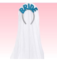 Bride Tüllü Taç - Mavi