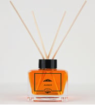 xCEMx Parfüm AMBER 120 ml Bambu Çubuklu Oda Kokusu (Turuncu)