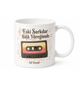 Nostalji Sever Arkadaşa Seksenler Ruhu Eski Şarkılar Kaset Kupa Bardak Hediye