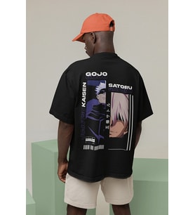 Jujutsu Kaisen Gojo Satoru Baskılı Unisex Oversize Anime Tişört