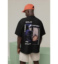 Jujutsu Kaisen Gojo Satoru Baskılı Unisex Oversize Anime Tişört