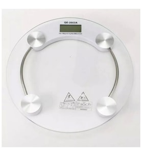 150 Kg Kapasiteli Yuvarlak Şeffaf Dijital Banyo Cam Baskül Terazi Tartı ( Lisinya )