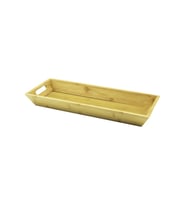 DİKDÖRTGEN ÇİFT KULPLU AHŞAP BAMBU SUNUM TEPSİSİ =16X40CM - DERİN=4CM (5343)