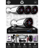 TURKNO 4 Kameralı Galia 4 Dış Kamera Set 1 TB HDD Full HD Gece Görüşlü Güvenlik Kamerası Sistemi