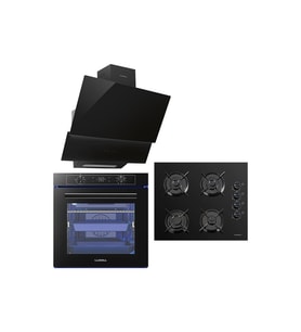 Luxell 88 Lt Platınum Siyah Ankastre Set