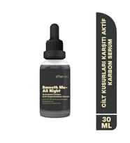 SHE VEC SMOOTH ME– ALL NIGHT  Aktif Kömür İçeren Matlaştırıcı ve Cilt Kusur Görünümünü Azaltıcı Siyah Serum