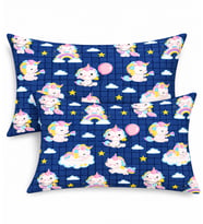 More Home Kapaklı Yastık Kılıfı (2 Adet) 50 x 70 cm Unicorn Mavi