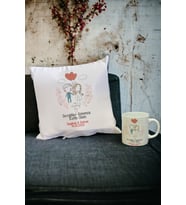 Sevgililer Günü Hediyesi Kupa Bardak ve Yastık Set 015 (Beyaz)