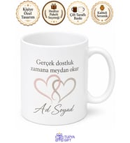 En İyi Arkadaş İçin Mesajlı Hediyelik Baskılı Kupa Bardak Dostluk Hediyesi