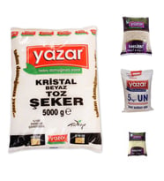 YazarKuru Gıda Seti 5kg fasulye+5kg Pilavlık Pirinç+5kg Toz Şeker+5kg Çok Amaçlı Un=20kg