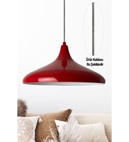 Kırmızı Modern Alüminyum Kablo Avize, 35 cm, Cafe ve Mutfak Dekoru