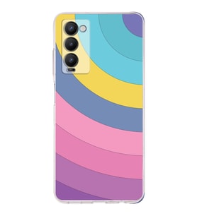 PrintiFy Tecno Camon 18P Uyumlu Kamera Korumalı Renk Cümbüşü B Tasarımlı Şeffaf Silikon Kılıf