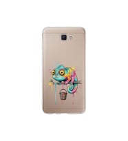 Samsung Galaxy J7 Prime ile Uyumlu Splash Bukalemun Tasarımlı Şeffaf Silikon Kılıf