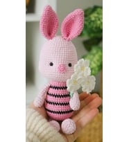 EL ÖRGÜSÜ OYUNCAK PİGLET 20CM (ÇİÇEKLER HARİÇTİR) (Pudra Pembe)