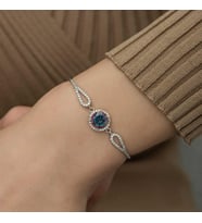 Hk Gümüş Kadın Bileklik Mistik Topaz Gümüş Takı Hediyelik Ürünler