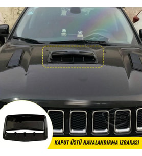 Üniversal Her Araca Uyumlu Geniş Kaput Üstü Havalandırma Izgarası Tavan Vent Air Scoop İthal Shark