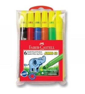 Faber Castell Jumbi 42 Keçeli Kalem 6 renk (7 paket)
