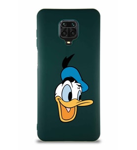 Xiaomi Redmi Note 9S Soft Premier Kapak Donald Duck-A Tasarımlı Silikon Kılıf - Yeşil (Şeffaf)