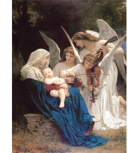 Meleklerin Şarkısı Sayılarla Boyama Seti 40x 50 cm( Tuval Şasesine Gerili)